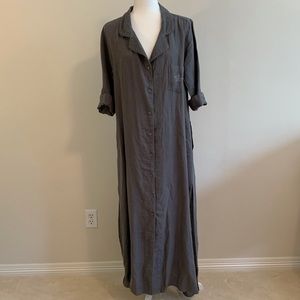 Grey Crown Linen Dress